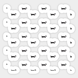 Simple black and white dachshund pattern Sticker